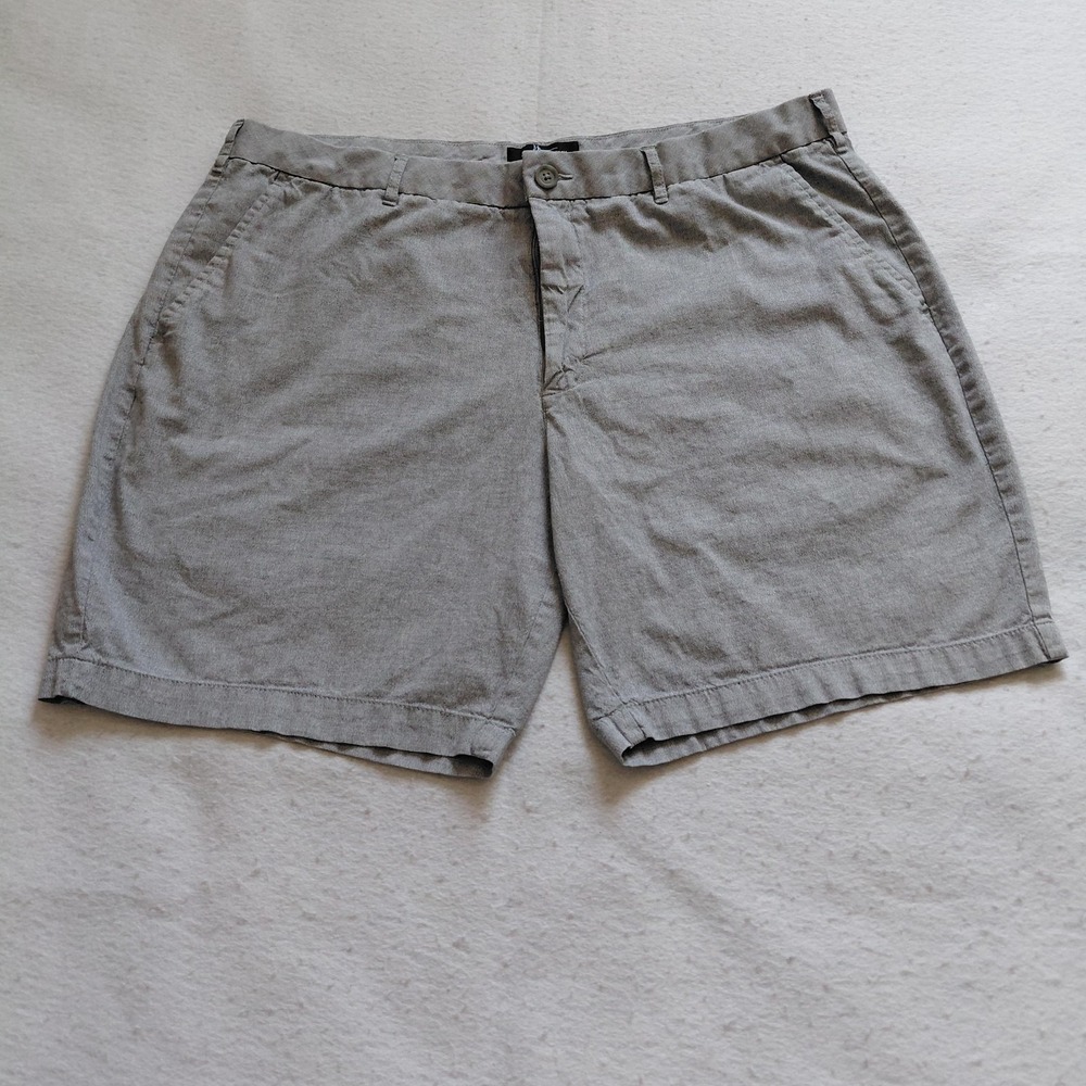 Marc Anthony Luxury Chino Shorts Mens Gray Size 40 Cotton Flat Front Golf Casual
